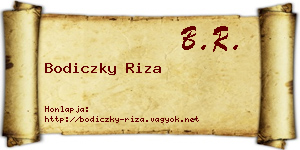 Bodiczky Riza névjegykártya